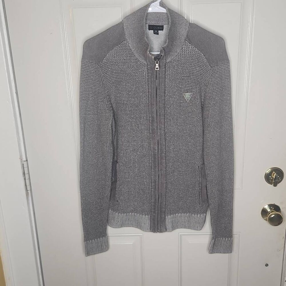 Guess full zip sweater men's size M
